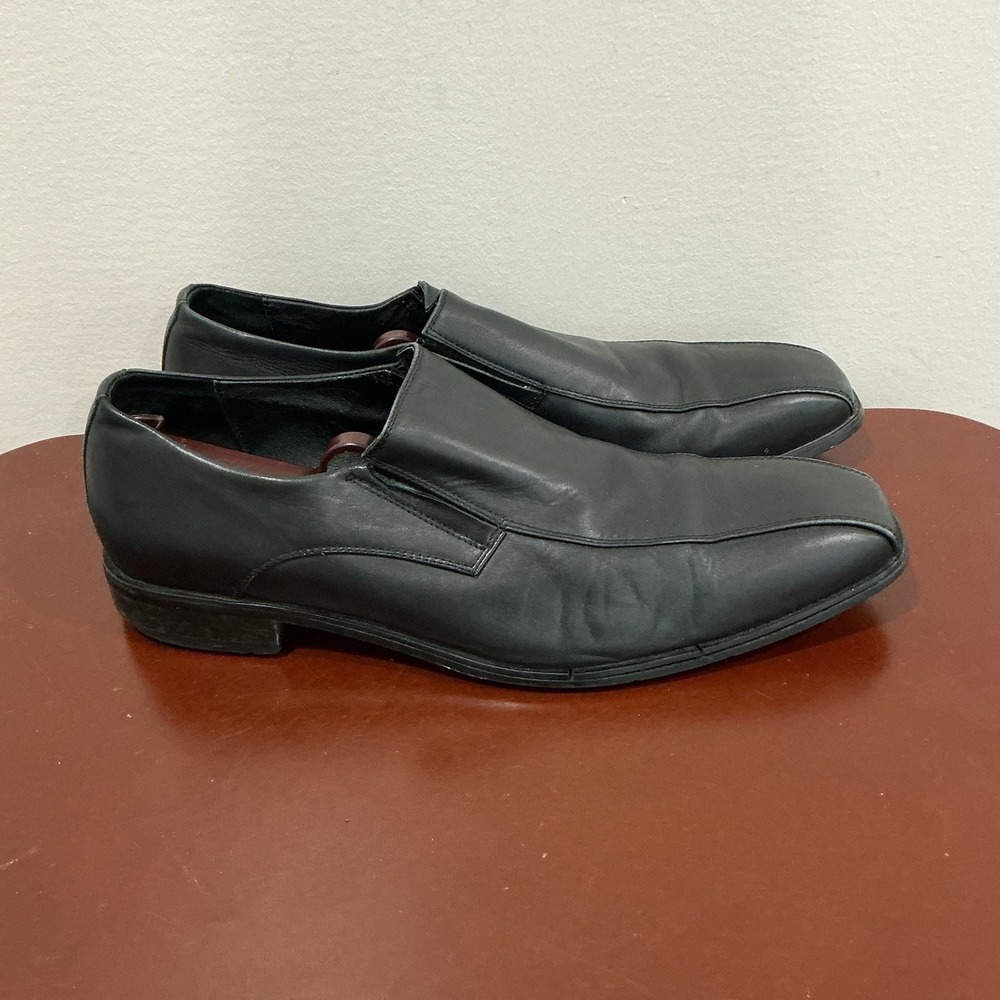Bacco Bucci Studio Black Leather Slip On Loafer Size 10